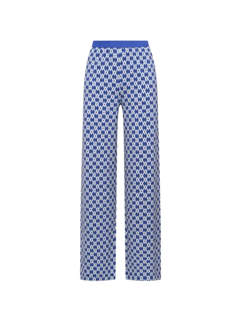MALIPARMI Diamond Glow geometric-print trousers Blue JH753070674D8096
