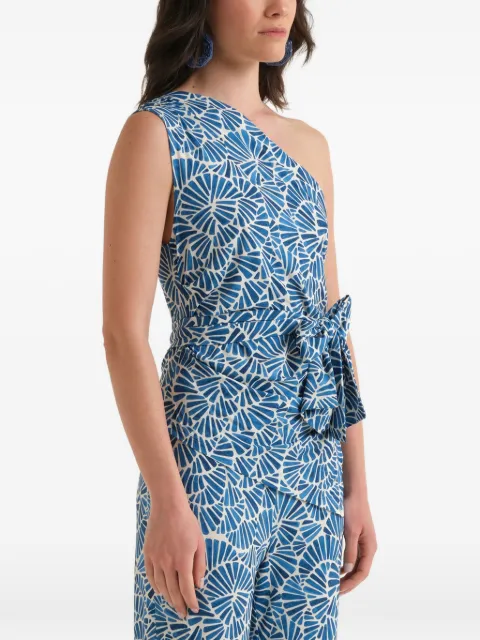 MALIPARMI shell-print draped top Blue JP556070672D8090