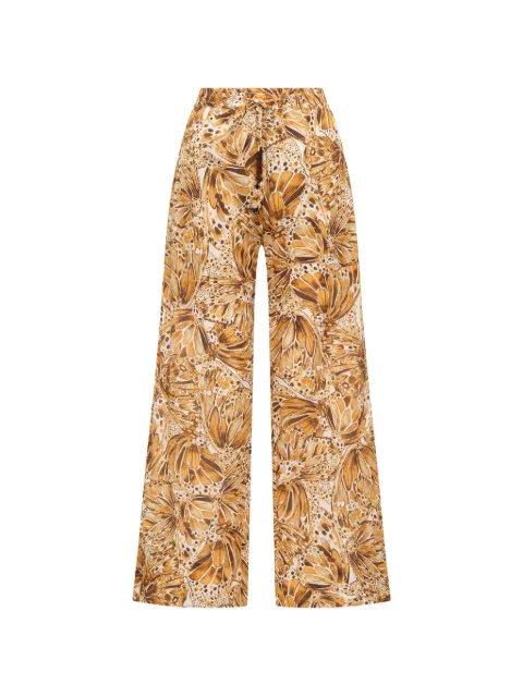 MALIPARMI butterfly-print trousers Brown JH805415217A4154