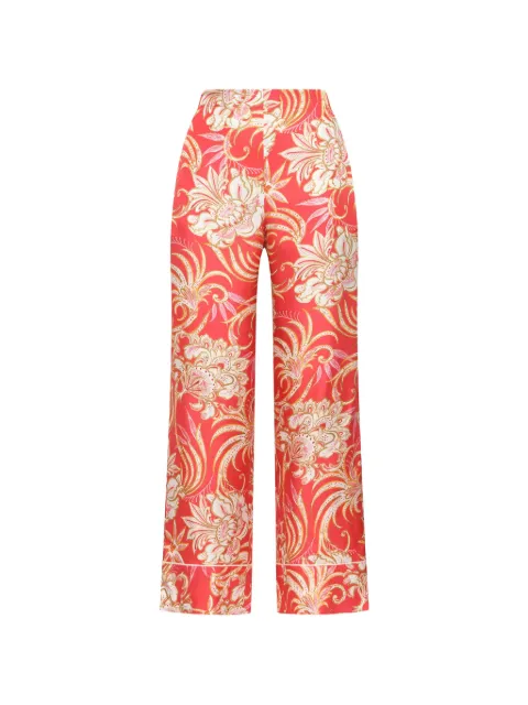 MALIPARMI floral-print silk trousers Red JH807631027B3040