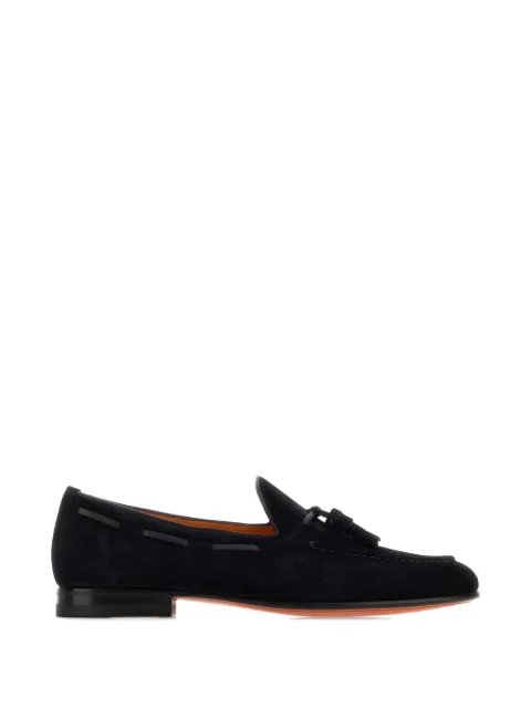 Santoni tassel-detail suede loafers Blue MCNC13904LA3GGEX