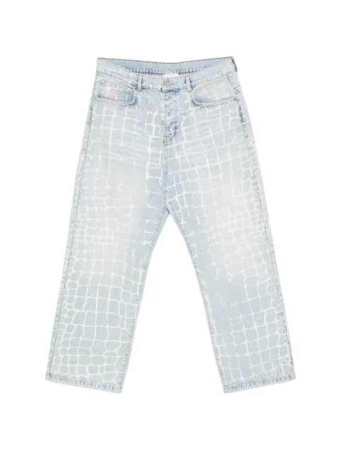 BLUE SKY INN crocodile-effect heavy-wash jeans Blue BS2601023