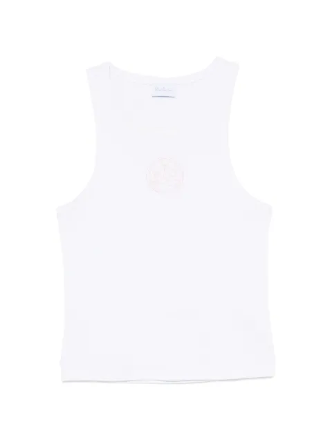 BLUE SKY INN logo-embroidered ribbed tank top White BS2601002
