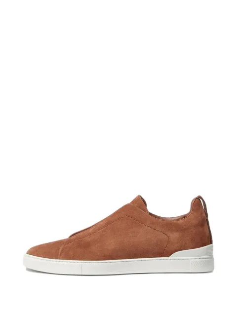 Zegna triple stitch sneakers Brown LHSOYS4667Z