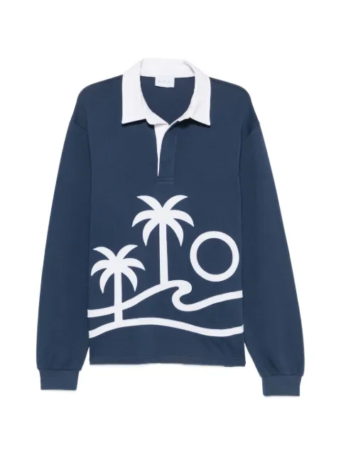 BLUE SKY INN palm-embroidered polo shirt Blue BS2601014
