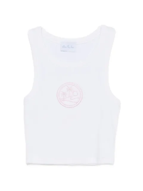 BLUE SKY INN logo-embroidered ribbed tank top White BS2601013