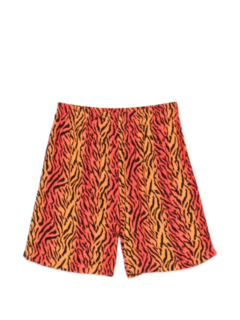 BLUE SKY INN tiger-print side-stripe shorts Orange BS2601019