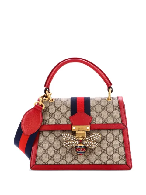 Gucci Pre-Owned Queen Margaret Top Handle Bag GG Coated Canvas with Leather Small satchel Red 4THBR8FP01H3JYD2