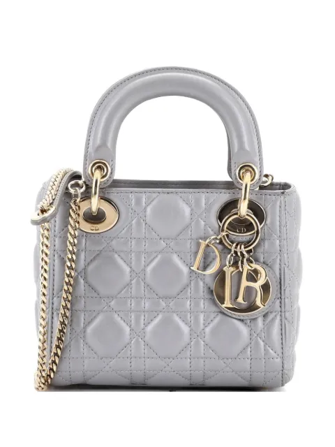 Christian Dior Pre-Owned Lady Dior Chain Bag Cannage Quilt Lambskin Mini satchel Grey RB5LP1ABWX5CVJWZ