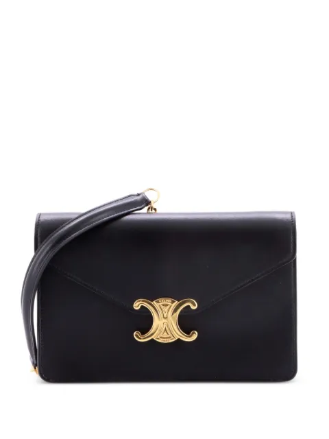 Celine Pre-Owned Margo Triomphe Wallet on Chain Leather crossbody bag Black BRGAHBMW8ZW0MQY6