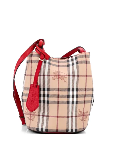 Burberry Pre-Owned Lorne Haymarket Coated Canvas Small bucket bag Neutrals OHHBLBI6H6Z89LAJ