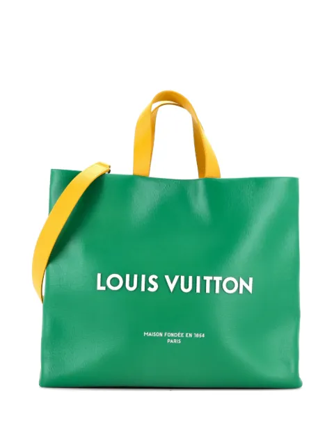 Louis Vuitton Pre-Owned Shopper Leather MM tote bag Green XRI2U7Q88HB7SLS2