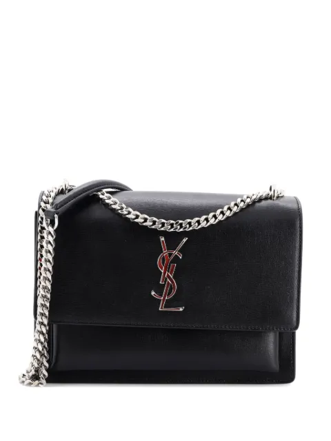 Saint Laurent Pre-Owned Sunset Leather Medium crossbody bag Black D8GTNZI4EWNF14JL