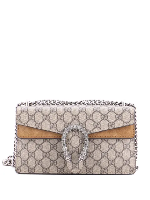Gucci Pre-Owned Dionysus Bag GG Coated Canvas with Crystal Embellished Metal Small shoulder bag Brown 6NVISR7X5W2QM86W