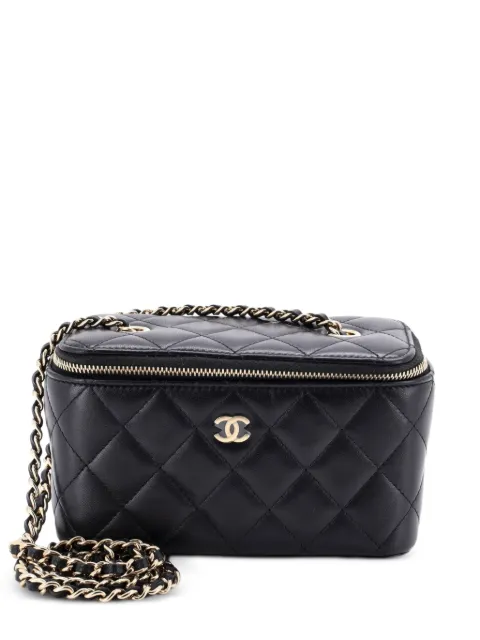 CHANEL Pre-Owned Classic Vanity Case with Chain Quilted Lambskin Small clutch bag Black 6FWN01XM3PEZGABN