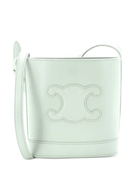 Celine Pre-Owned Cuir Triomphe Leather Small bucket bag Green 7J0RMAWEKJDE7P0J