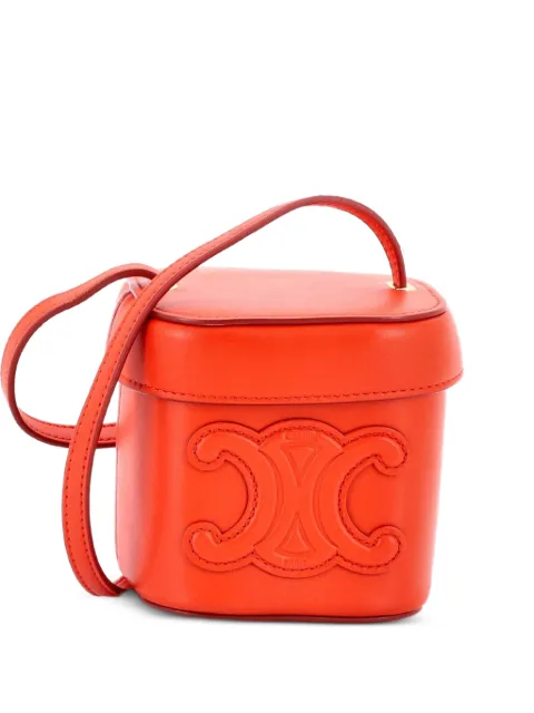 Celine Pre-Owned Cuir Triomphe Box Bag Leather Small bucket bag Red HE7WJRAROSCD7MFG