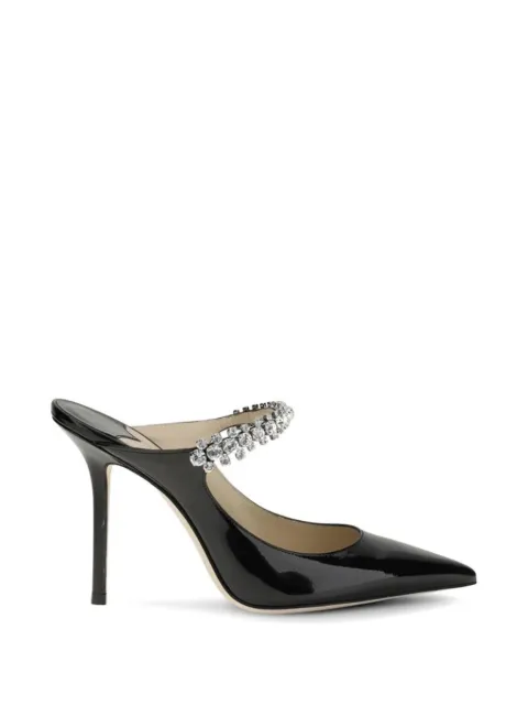 Jimmy Choo Bing crystal-embellished patent leather pumps Black BING100PAT
