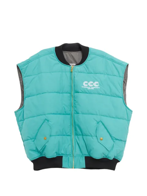 Willy Chavarria quilted logo-print reversible gilet Blue WCOUT0018