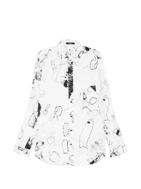 Nude:Masahiko Maruyama scribble-print shirt White DS331