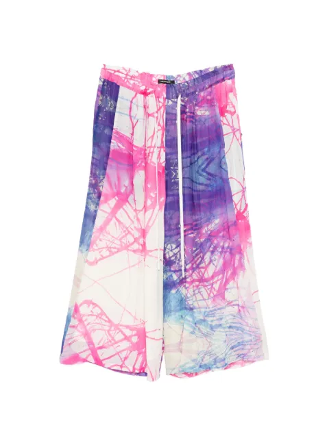 Nude:Masahiko Maruyama abstract-print wide-leg trousers Purple DS336PNKPRPL