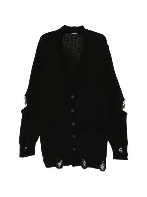 Nude:Masahiko Maruyama distressed V-neck cardigan Black NU1918
