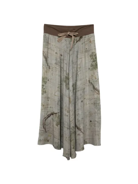 Ziggy Chen graphic-print maxi skirt Grey 0W2610302