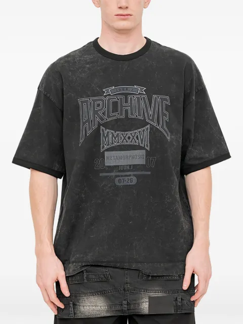 Juun.J acid-wash logo-print T-shirt Black JC6342P784