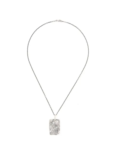Yohji Yamamoto engraved-pendant necklace Silver HAA10920