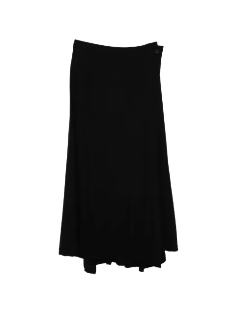 Yohji Yamamoto cotton maxi skirt Black FKS8000701