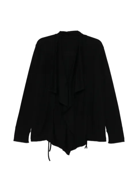 Yohji Yamamoto draped drawstring cardigan Black FKT2417001
