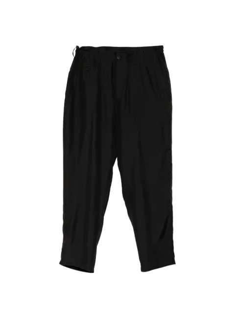 Yohji Yamamoto elasticated-waistband tapered trousers Black HKP2544401