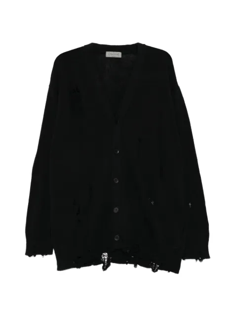 Yohji Yamamoto distressed button-up cardigan Black HKK7109502