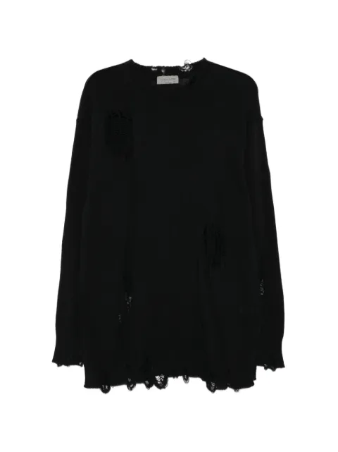 Yohji Yamamoto distressed-effect sweater Black HKK0209502
