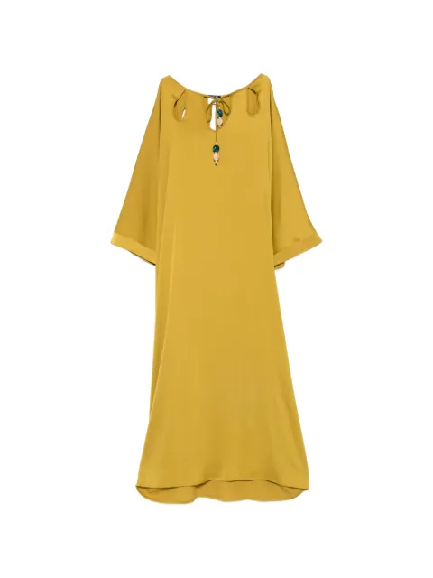LE RJTANGE cut-out bead-embellished maxi dress Yellow HA83