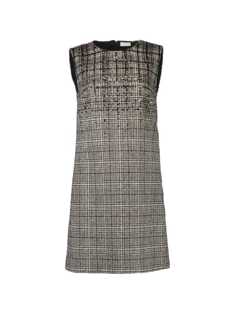 Brunello Cucinelli sequin-embellished check-pattern dress Brown MP557AB5S1C016