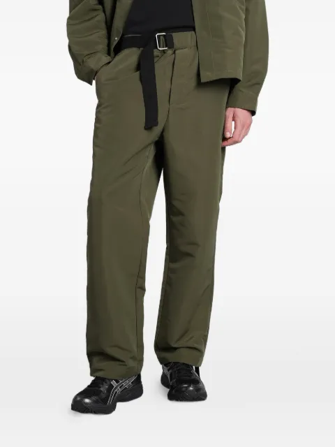 OAMC Peacemaker belted straight-leg trousers Green PCM3OP01APL003