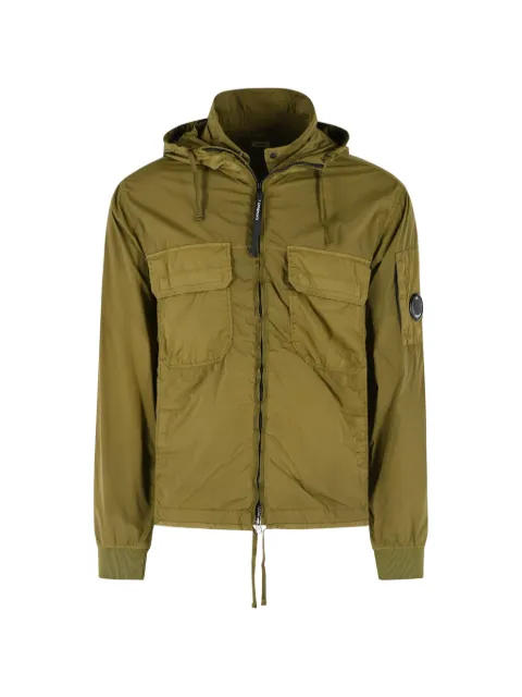 C.P. Company Chrome-R lens-detail hooded jacket Green 20CMOW150A005864G644
