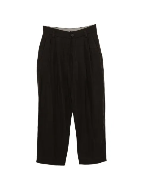 Ziggy Chen linen pleated trousers Brown 0M2610552