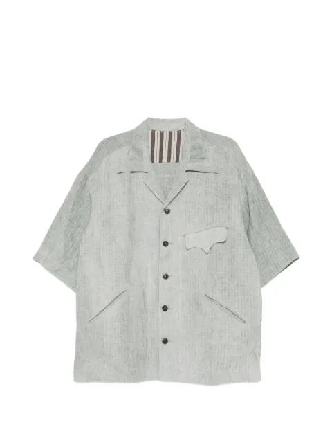 Ziggy Chen patch-pocket short-sleeve shirt Green 0M2610732