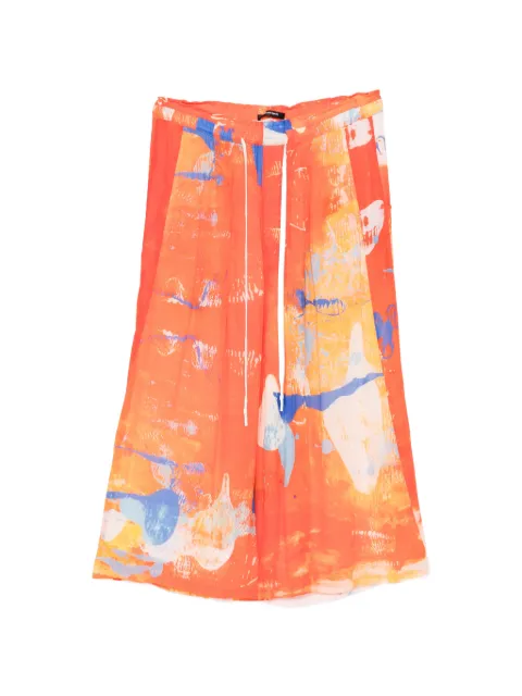 Nude:Masahiko Maruyama abstract-print wide-leg trousers Orange DS336ORNG