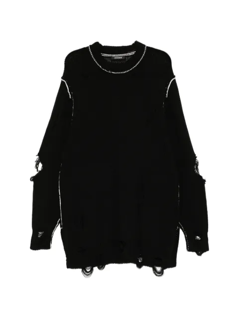 Nude:Masahiko Maruyama distressed crew neck jumper Black NU1919