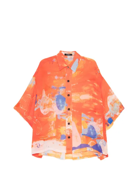 Nude:Masahiko Maruyama abstract-print short-sleeve shirt Orange DS335ORNG