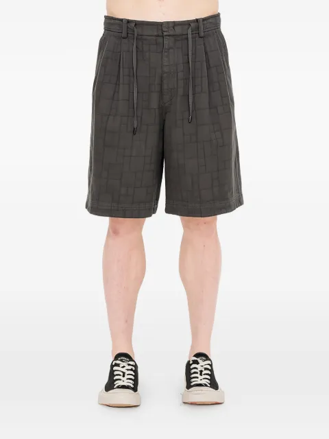 Juun.J geometric-pattern drawstring shorts Grey JC6425P534