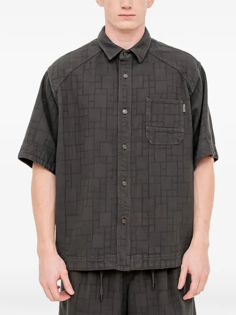 Juun.J geometric-patterned short-sleeved shirt Grey JC6465P554