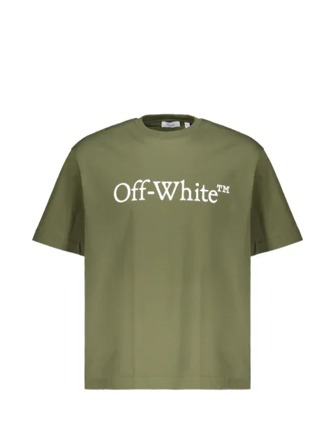 Off-White logo-print T-shirt Green 44MAA120G5J00N