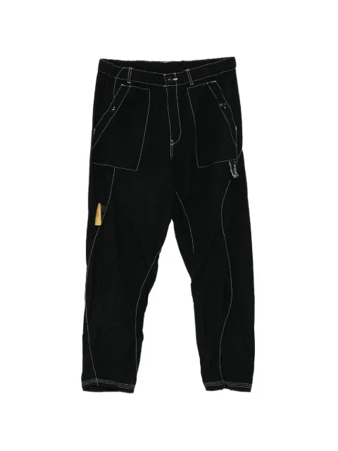 Undercover contrast-stitch tapered pants Black UC1F45115