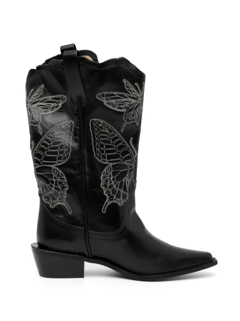 Undercover 50mm butterfly-embroidered boots Black UC1F1F03