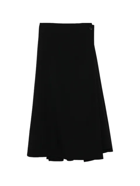 Yohji Yamamoto gabardine midi skirt Black FKS8010001