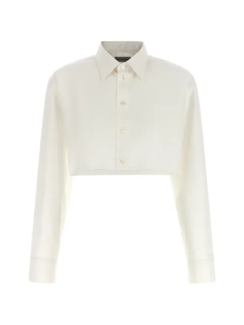 Balenciaga embroidered-logo cropped shirt Neutrals 872327TUM18